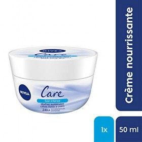 NIVEA Care Crème nourrissante visage & corps 1 x 50 ml , crème hydratante à la texture légère enrichie en Hydro-cires, soin 
