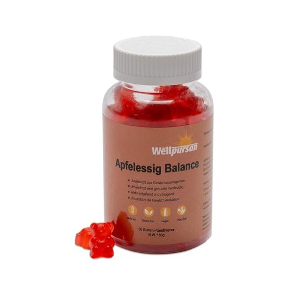 Lot de 60 dragées à mâcher en caoutchouc au vinaigre de cidre de cidre de pomme