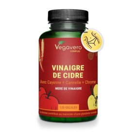 Complexe Vinaigre de Cidre 1950mg | Avec Chrome, Cannelle, Gingembre et Piment de Cayenne | Glycémie + Keto | 120 Gélules | S