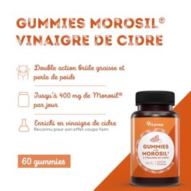 Gummies Morosil® 400 mg et Vinaigre de Cidre - Efficacité Scientifiquement Prouvée du Morosil®, Actif Breveté - Saveur Orange