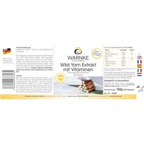 Igname Sauvage - Extrait - 250 gélules- Végétarien - 20% de diosgénine, vitamine C et E bêta-carotine, zinc et sélénium | War