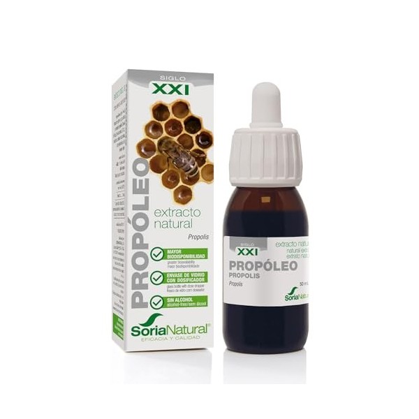 Soria Natural Propóleo Extracto Puro 100% Natural - Complemento Alimenticio con Propolis - Aumenta las Defensas y Regula Sist