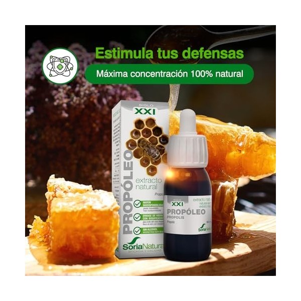 Soria Natural Propóleo Extracto Puro 100% Natural - Complemento Alimenticio con Propolis - Aumenta las Defensas y Regula Sist
