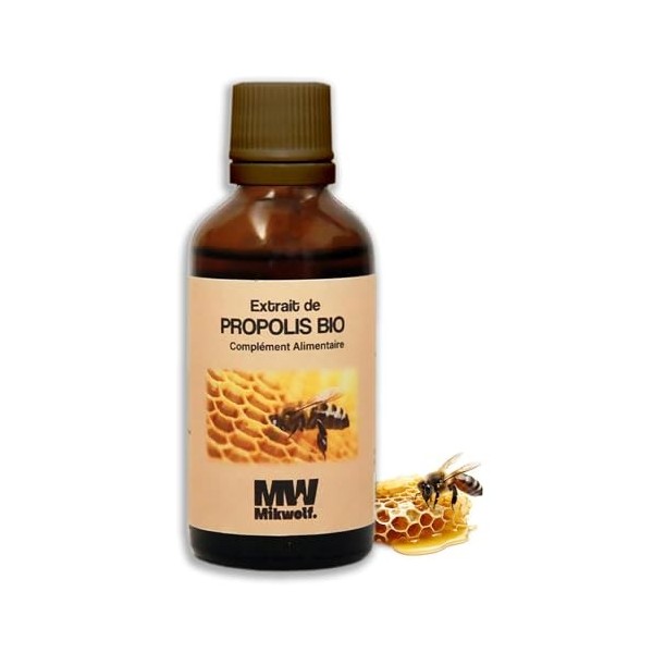 Extrait de Propolis BIO naturelle - XL - Flacon 50 ml - Fabriqué en FRANCE - Teinture mère - Gorge & Bouche - Complément alim