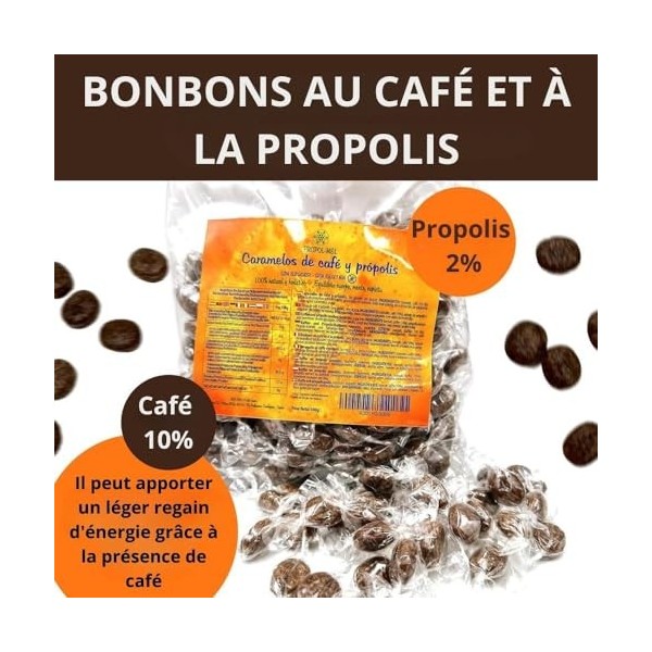 Propol-Mel - Bonbons au Café et au Propolis 500g | Sans Sucre | Sans Gluten | Artisanaux dEspagne | Soin Buccal et de la Gor