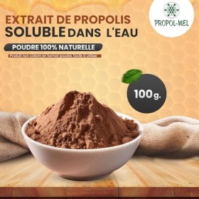 Propol-mel - Extrait de Propolis Soluble en Poudre | 100 grammes | 100% Naturel | Soluble dans lEau et les Liquides | Propol