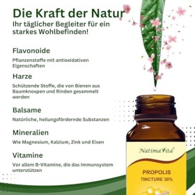Teinture mère de Propolis 30% – 2 x 50 ml – Pure à forte dose de propolis gouttes – 100% naturel - Extrait de propolis - Nati