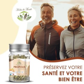 Herbes du Monde - Propolis Haute Teneur 90 Gélules: Cure de 1 Mois, 100% Végétal, Qualité Supérieure, Booste Système Immunita