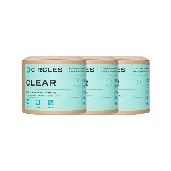 Circles CLEAR - Cure détox pour la peau et lorganisme - Complément alimentaire à base de plantes et minéraux pour lacné hor