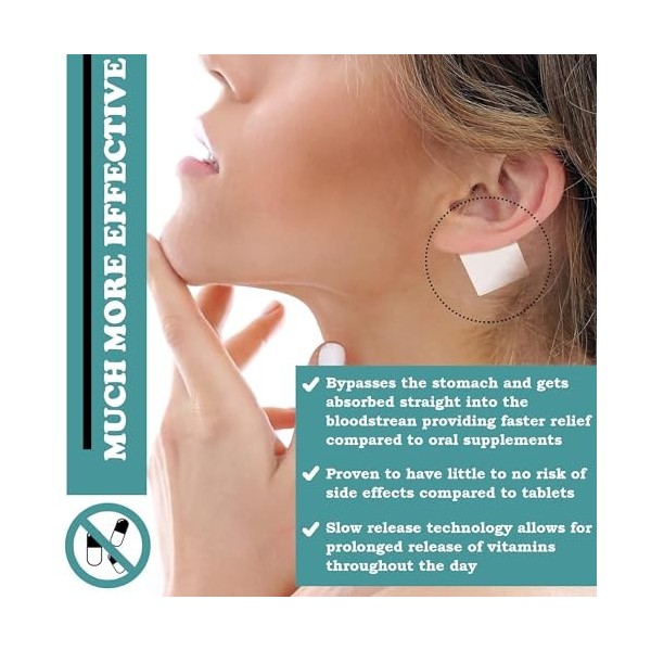 OmniCo Lot de 30 patchs topiques multi-vitamines résistants à leau avec 27 vitamines et minéraux essentiels, avec B12, fer e