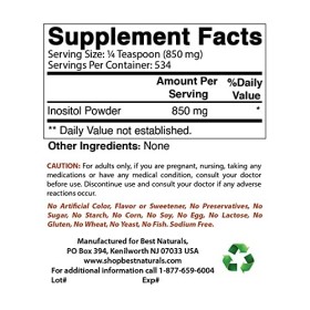 Best Naturals Inositol Poudre pure, 0,5 kg 0,5 kg lot de 2 