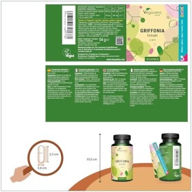 5-HTP GRIFFONIA | Dosage Élevé : 500 mg Extrait Griffonia | Anti Stress + Humeur | 20% de 5HTP | Vegan & Sans Additifs | 90 G