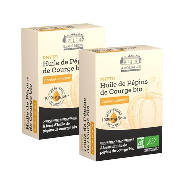 BLANCHE BRESSON - Huile de Pépins de Courge Bio - Confort Urinaire Homme, Débit & Volume Prostate, Diminution Envies dUriner