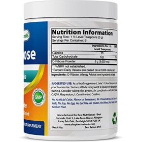 Best Naturals D-Ribose Poudre 0,5 kg 0,5 kg lot de 2 