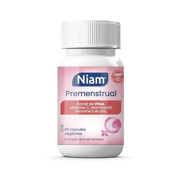 Vitex Agnus Castus 350 mg | Syndrome Prémenstruel SPM et Douleurs Menstruelles | Gattilier, Vitamines B6, D, C et Zinc | 60