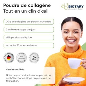 Collagène en Poudre 700 g | Hydrolysat de collagène 100% pur | Peptide 1 – 2 – 3 | Excellente solubilité | 100% Pur & Origina
