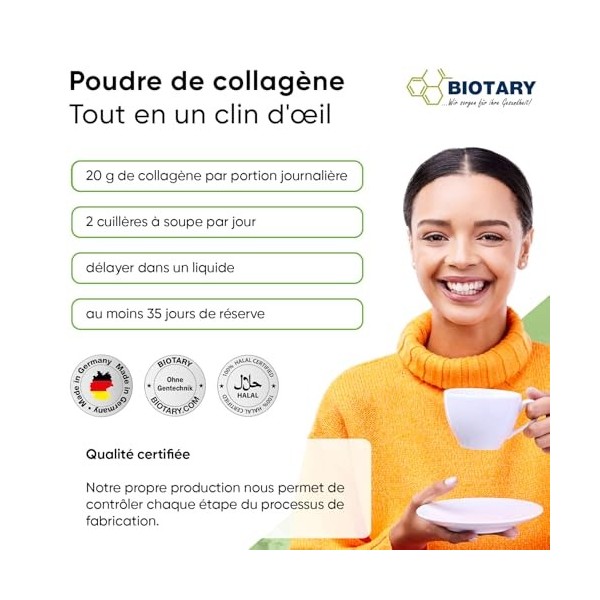 Collagène en Poudre 700 g | Hydrolysat de collagène 100% pur | Peptide 1 – 2 – 3 | Excellente solubilité | 100% Pur & Origina