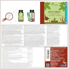 KETO Power | PERTE DE POIDS* | Avec Konjac, L-Carnitine, Thé Vert, Capsaicine | NATUREL & Sans Additifs | 60 Gélules | Vegave