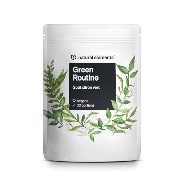 Green Routine – poudre végane de légumes verts pour le sport et le fitness – 17 superaliments, coenzyme Q10, citicoline, vita
