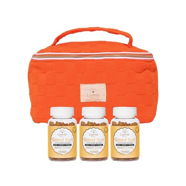 Lashilé Beauty - Good Sun - Compléments Alimentaires - Autobronzant et Préparateur Solaire + vanity - Efficacité Prouvée - Ma