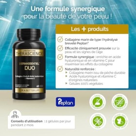 DERMASSENTIEL DUO | Repulpe, Raffermit & Hydrate| Collagène marin hydrolysé Peptan® |Efficacité testée cliniquement | Acide h