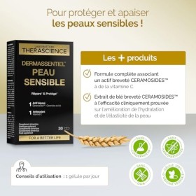 DERMASSENTIEL PEAU SENSIBLE| Apaise & Protège | Peaux irritées & sensibles |Céramides de blé brevetés | Efficacité testée cli