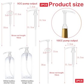 4 Pièces Pompe Sirop pour Monin, Réutilisable Pompe Sirop, Pompe a Sirop, Y compris 5 ml et 10 ml deux sortes Distributeur Si