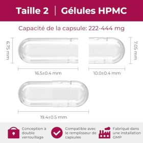 ATLEMISME Capsules Vides en Gélatine - Taille 2, Lot de 1000 - Qualité Premium, Dissolution Rapide, Idéales pour Suppléments 
