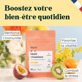 Multivitamines et Minéraux, 15 Nutriments Essentiels, Vitamines A B C D E + Magnésium & Zinc, Immunité & Énergie, 60 gélules 