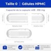 ATLEMISME Gélules Vides Végétales Taille 0 - Lot de 100 avec 2 Cuillères - Sans Gélatine - Gélules Faciles à Remplir et à Dis