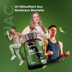 NAC N-Acétyl-Cystéine 600mg - 180 Gélules 6Mois Vegan - Absorption Rapide, Acide Aminé Antioxydant Source Végétale - N Acét