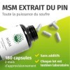 MSM 2100 mg - Methylsulfonylméthane, Soufre Organique de Pin - 180 Gélules de Haute Qualité - Green Naturals