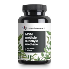 Gélules de MSM - 180 gélules végétaliennes - Poudre de méthylsulfonylméthane testée en laboratoire, 1600mg par dose journaliè