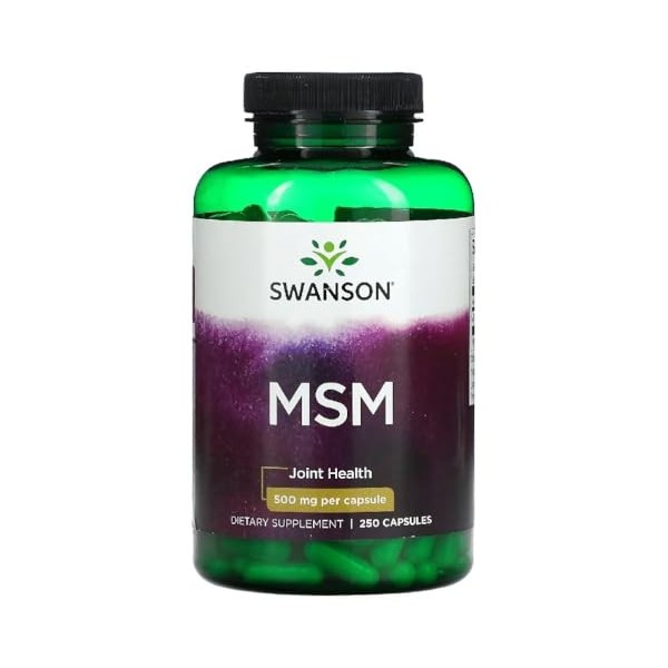 Swanson - MSM Methyl sulfonyl methane | Complément naturel de soufre pour la santé des articulations et des muscles - 250 cap