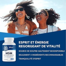 Vimergy MSM Gélules de 500MG, – MSM avec Calcium et Silice – Capsule Végétalienne sans Agent Gélifiant – Sans OGM, Gluten ni 
