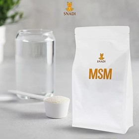 Snadi - Poudre de MSM Pure 1 KG | Méthylsulfonylméthane à 99,9% de Pureté | Végan et Sans Additifs | Haute Bio-absorption | P