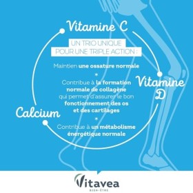 Vitavea - Calcium à Croquer - avec Vitamine C et Vitamine D - Complément Alimentaire Capital Osseux et Métabolisme Énergétiqu