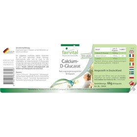 Fairvital | D-glucarate de calcium - 90 gélules - 1500mg dont 195mg de calcium par dose journalière - qualité contrôlée et ha