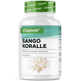 Corail Sango - 240 gélules 3 mois - 660 mg de calcium & 330 mg de magnésium - Source naturelle de calcium et de magnésium -