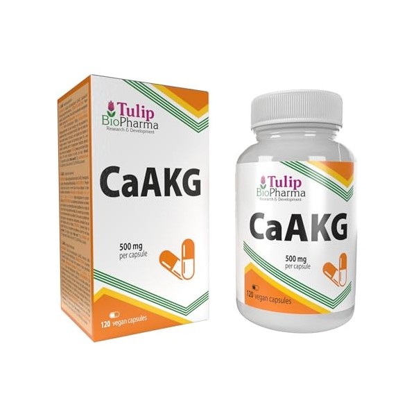 CaAKG Calcium Alpha Ketoglutarate 500mg 120 Capsules Vegan, testé par un laboratoire tiers