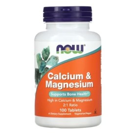 Now Foods - Calcium & Magnesium | Soutien naturel pour la santé osseuse et la détente musculaire - 100 comprimés