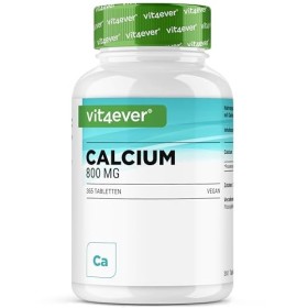 Calcium - 365 Comprimés - 800 mg de Calcium à partir de carbonate de calcium par portion journalière - Pour 6 mois - Végétali
