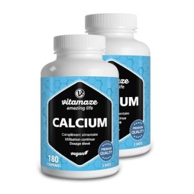 Calcium Carbonate à Forte Dose -180 Comprimés pour 3 Mois - 800 mg de Calcium par Dose Quotidienne - Naturel Complément Alime