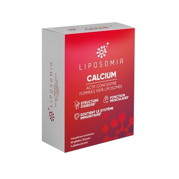 Prescription Nature - CALCIUM LIPOSOMIA - Complément Alimentaire Immunité - Calcium et Vitamine D - Actif Concentré, Formule 