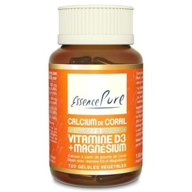 Calcium Vitamine D Essence Pure | Calcium de Corail Marin 1000 mg + Vitamine D3 400 UI + Citrate de Magnésium 400 mg | 