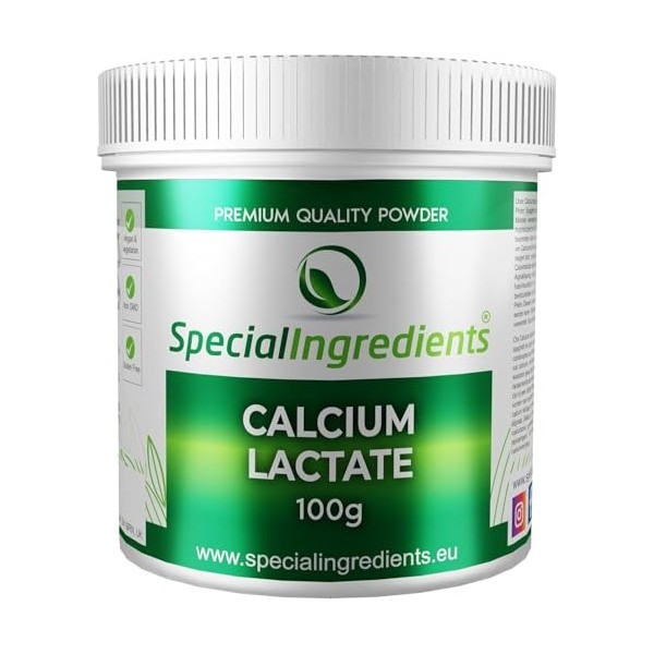 Special Ingredients Lactate de Calcium, Qualité Supérieure, Idéale pour la Sphérification en Cuisine Moléculaire, Ingrédient 