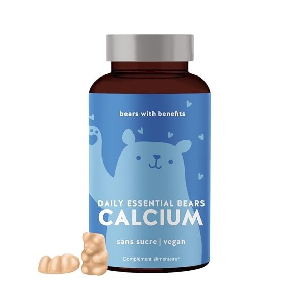 Gommes au calcium - Contribue à la construction osseuse et à la relaxation musculaire - 500mg par dose - 45 pièces - Gommes v