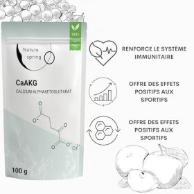 CaAKG Poudre hautement dosée | Pack dapprovisionnement 100 grammes +3,3 mois | Calcium-Alphacétoglutarate végétalien premi