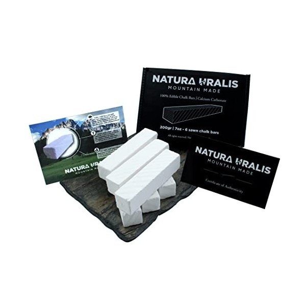 Natura Uralis Premium Craie Sciée de Belgorod | 200g de Barres de Craie Blanche - Croquant Etonnant, Texture Satisfaisante, V