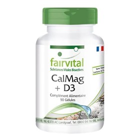Fairvital | KalMag ainsi que D3 - set pour pendant 3 mois - 90 - capsules de calcium et magnésium et de Vitamine D3